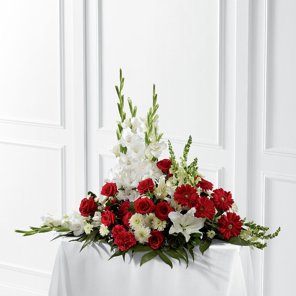 Crimson & White Arrangement – Flowers Y Detallitos Analy, Durham NC