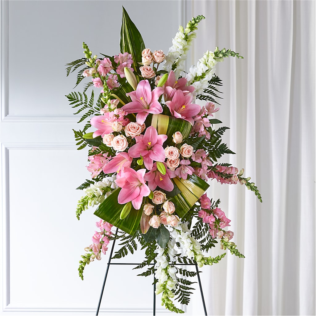 Elegant Embrace Standing Spray – Flowers Y Detallitos Analy, Durham NC