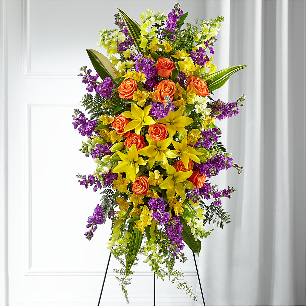 Thoughtful Prayers Standing Spray – Flowers Y Detallitos Analy, Durham NC