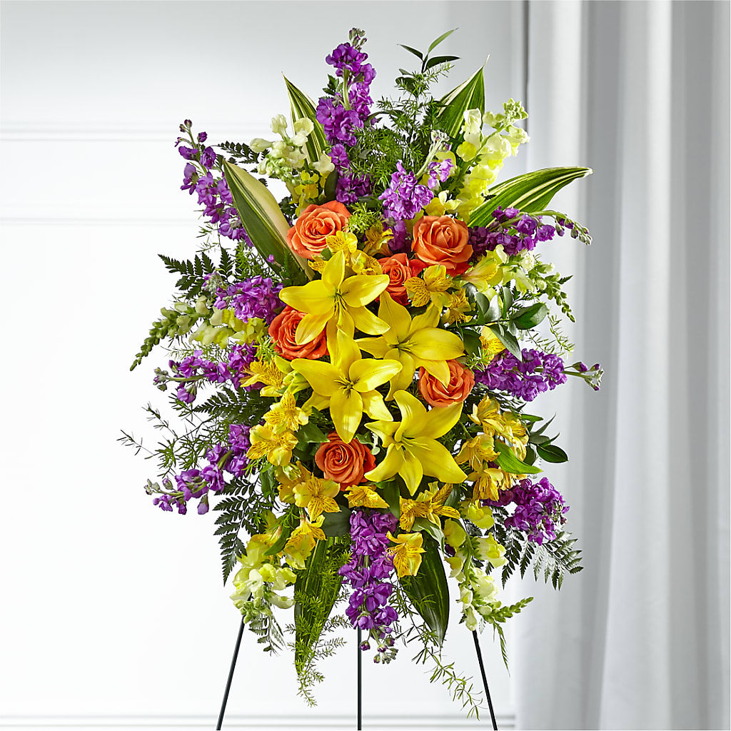 Thoughtful Prayers Standing Spray – Flowers Y Detallitos Analy, Durham NC