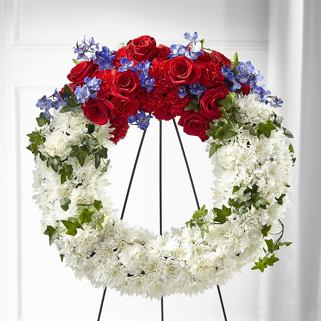 Patriotic Passion Wreath – Flowers Y Detallitos Analy, Durham NC