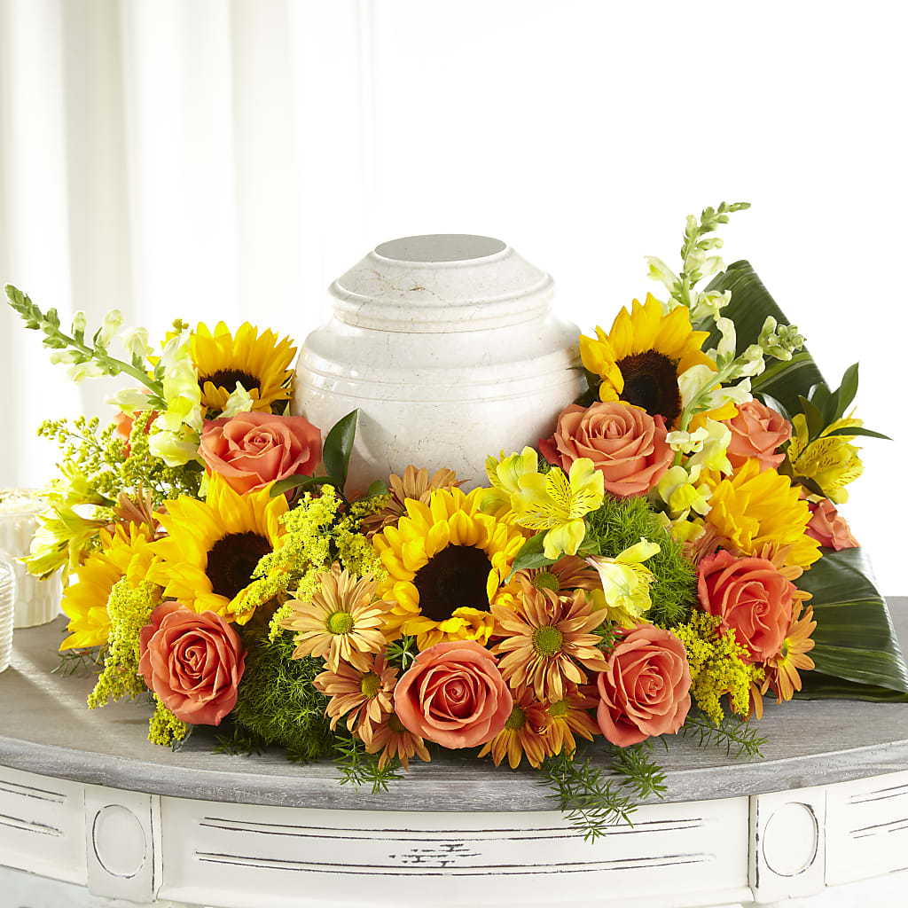 Faithful Sunflower Cremation Adornment – Flowers Y Detallitos Analy, Durham NC