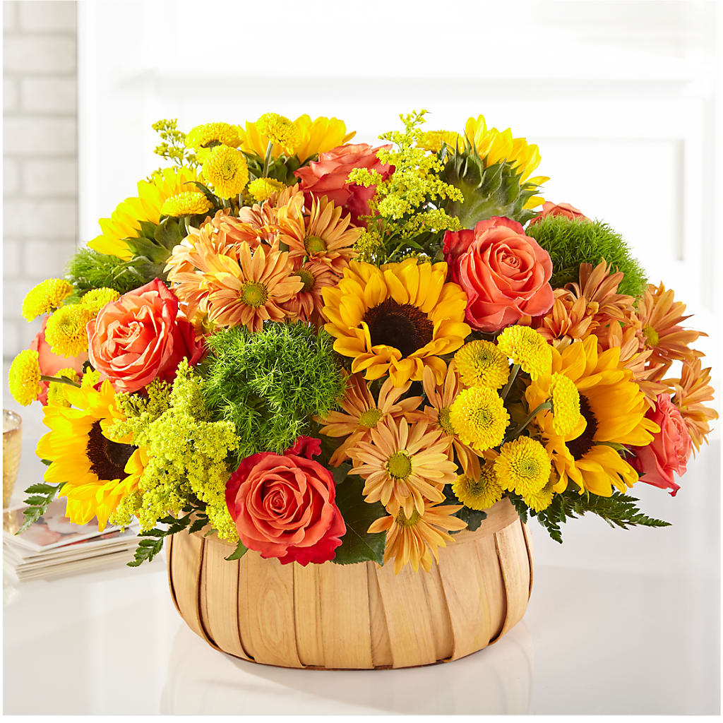 Harvest Sunflower Basket – Flowers Y Detallitos Analy, Durham NC