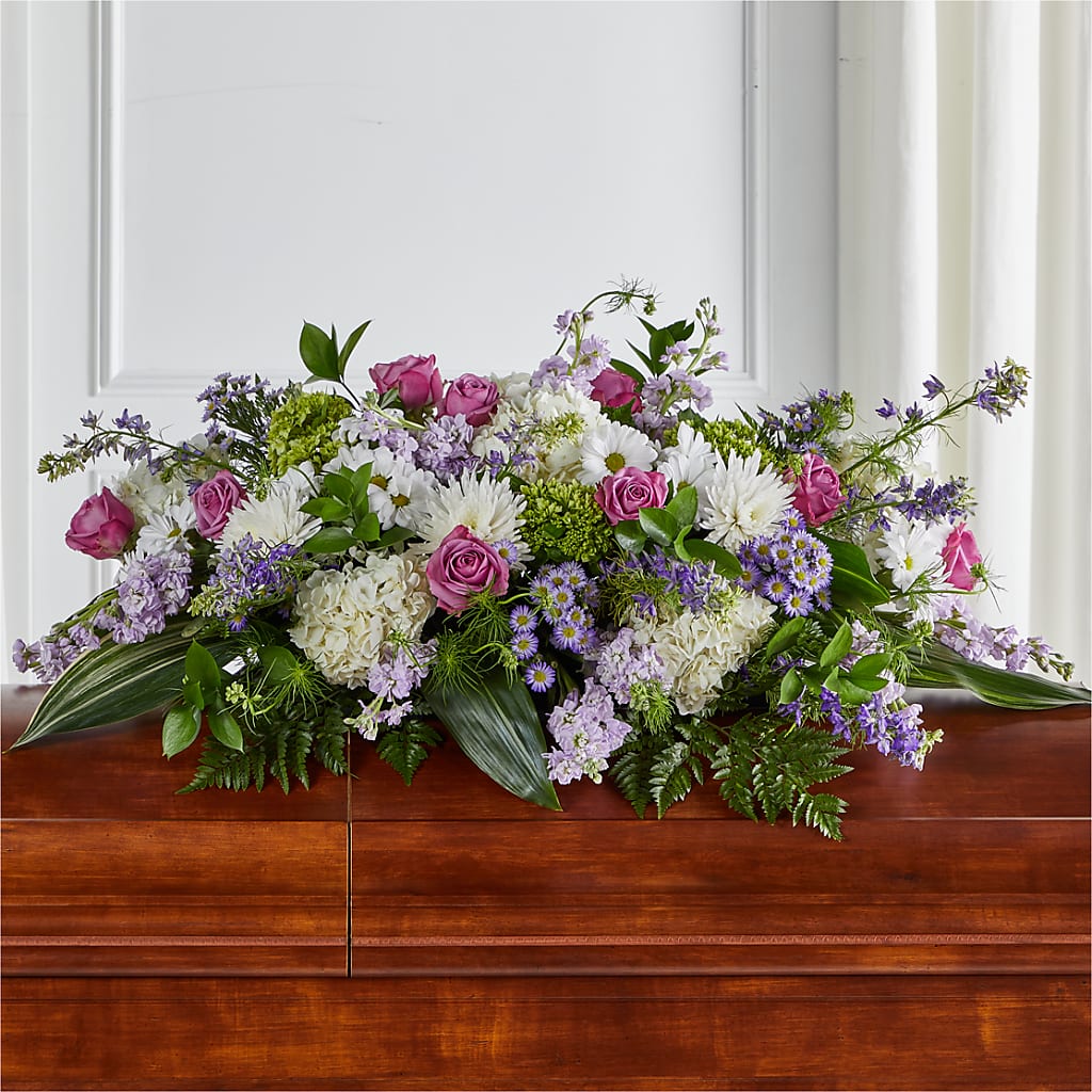 Meadows of Serenity Casket Spray – Flowers Y Detallitos Analy, Durham NC