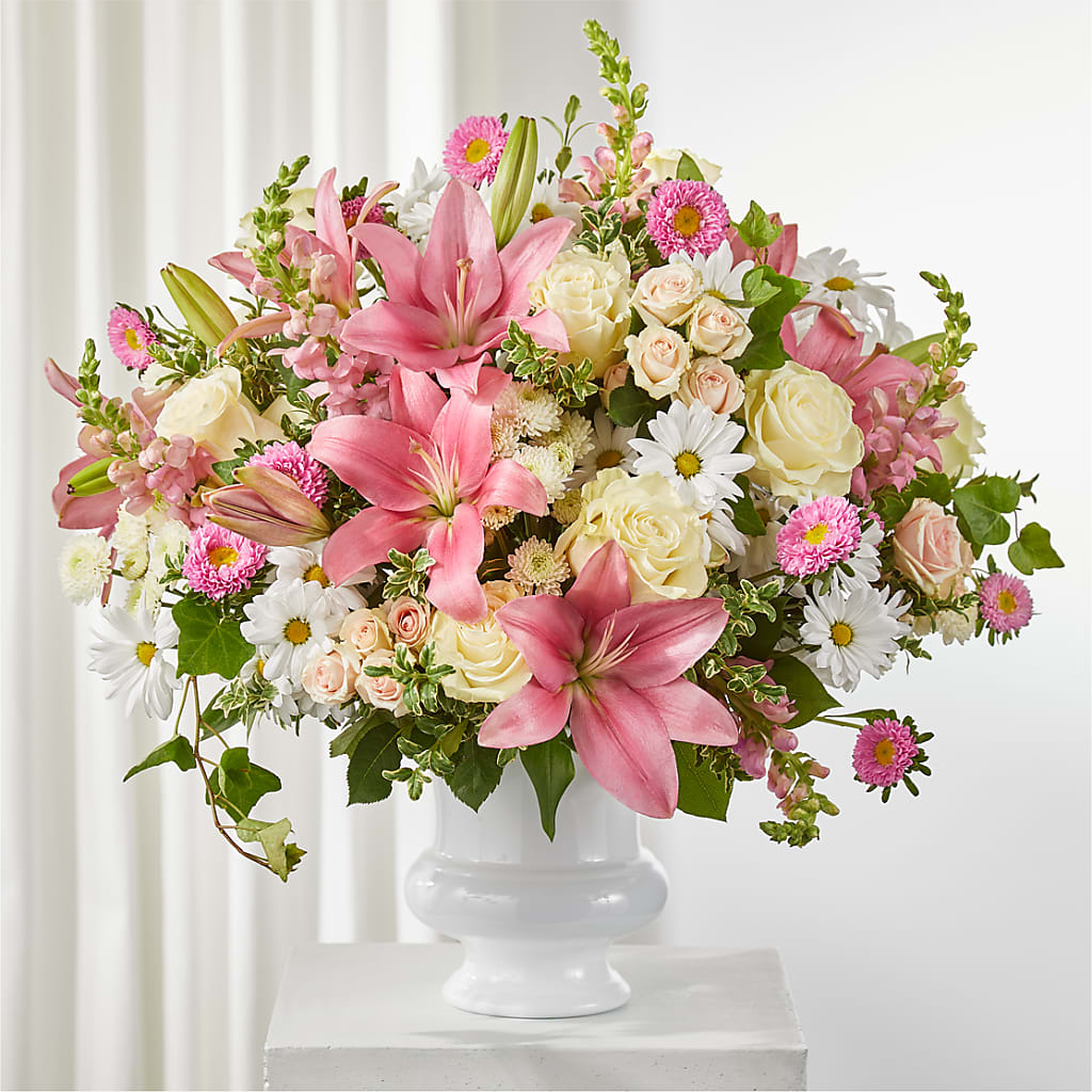 Empathetic Blooms Urn Arrangement – Flowers Y Detallitos Analy, Durham NC