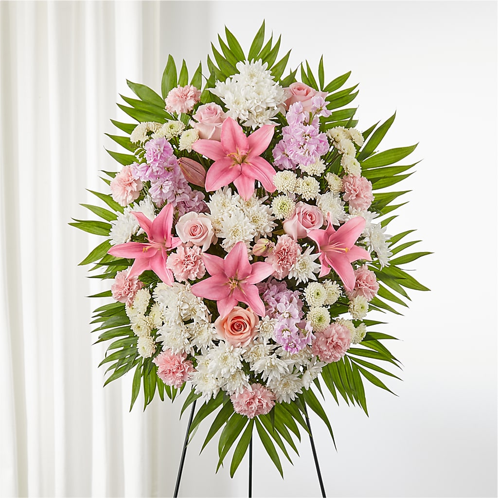 Offering Solace Standing Spray – Flowers Y Detallitos Analy, Durham NC