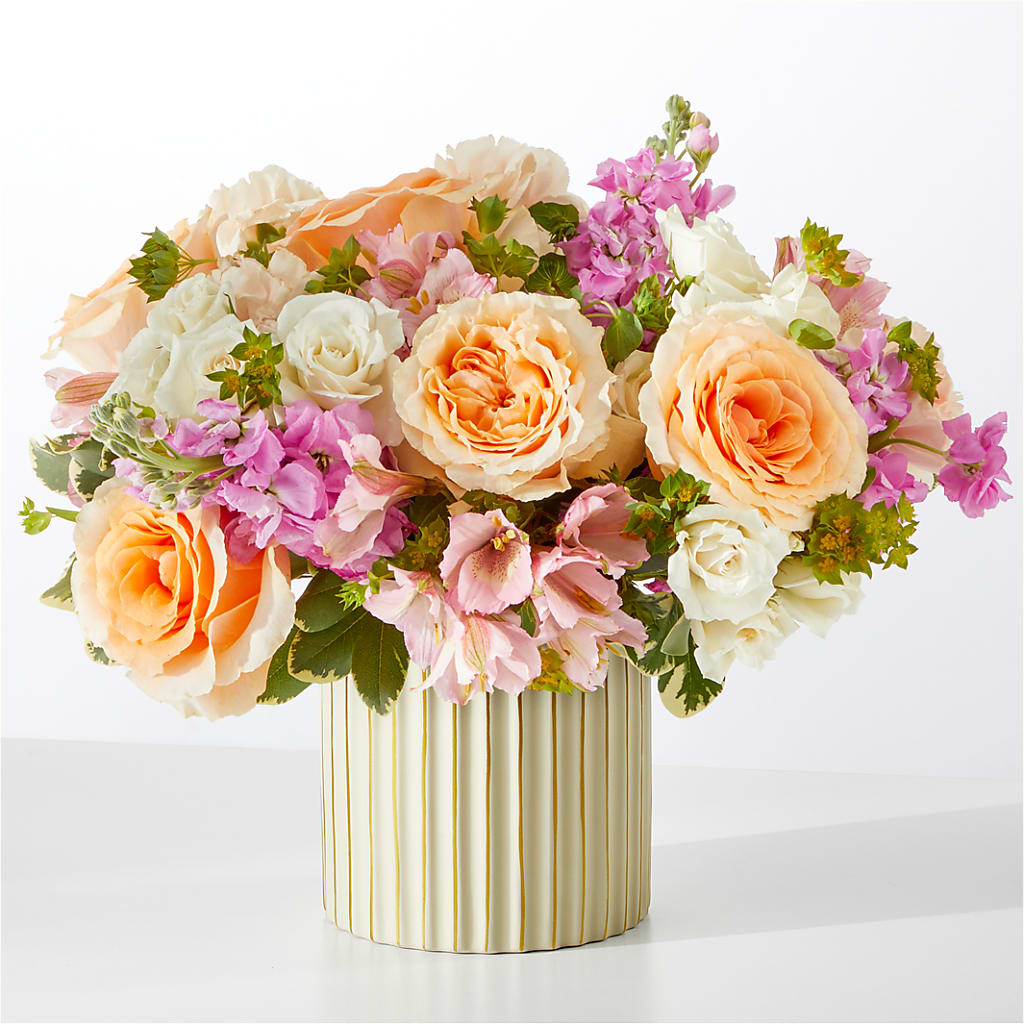 Paradise Bouquet with Ivory Vase – Flowers Y Detallitos Analy, Durham NC