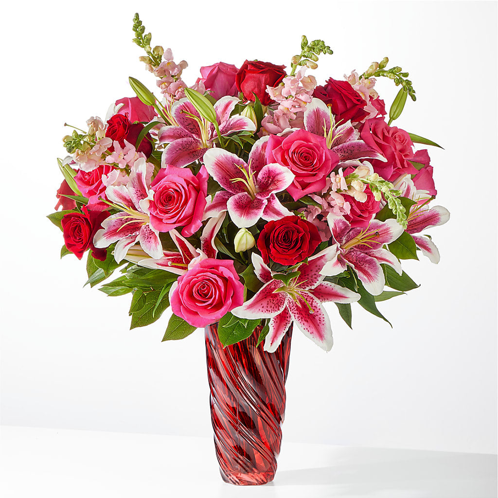 Always You Bouquet with Luxe Swirl Vase – Flowers Y Detallitos Analy, Durham NC