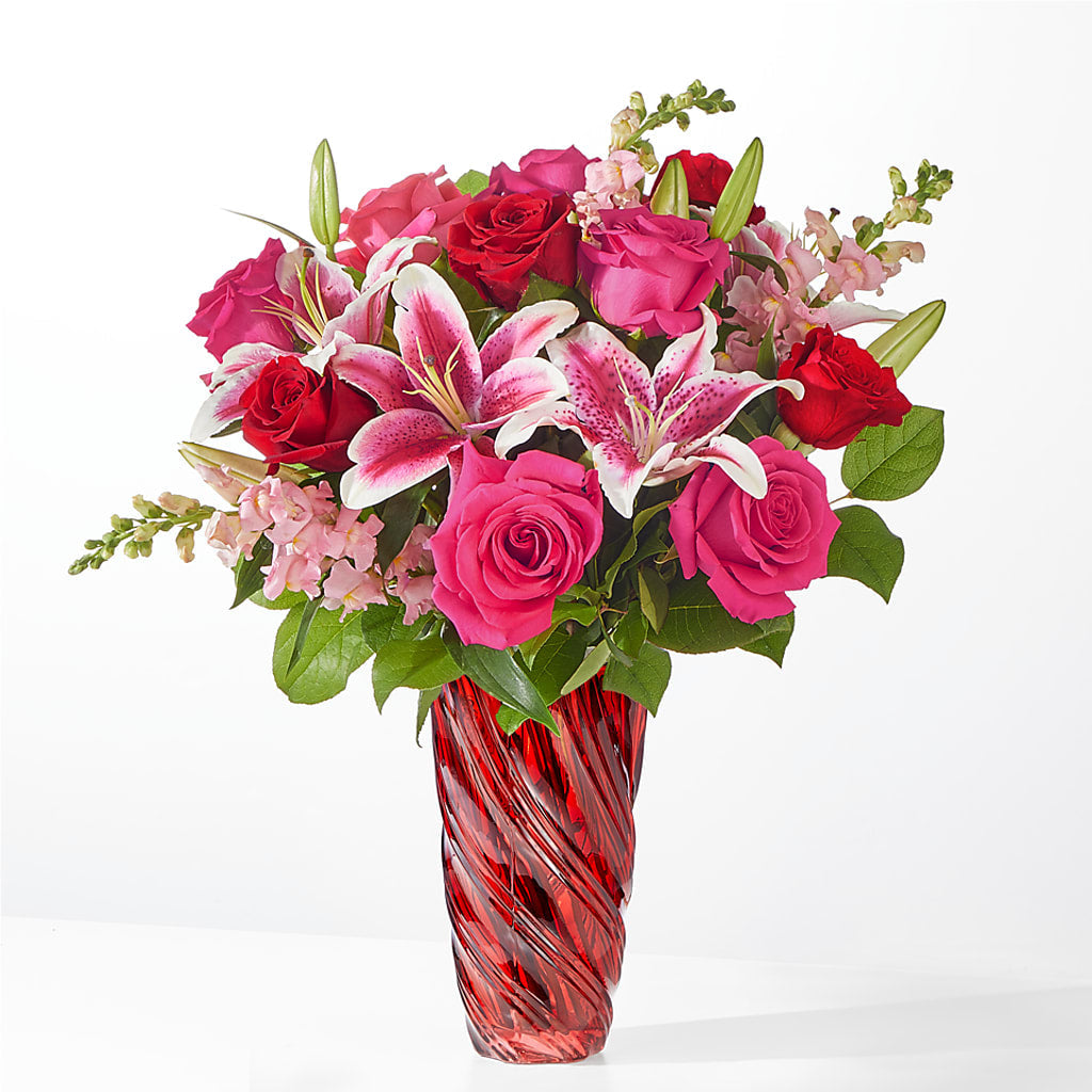 Always You Bouquet with Luxe Swirl Vase – Flowers Y Detallitos Analy, Durham NC