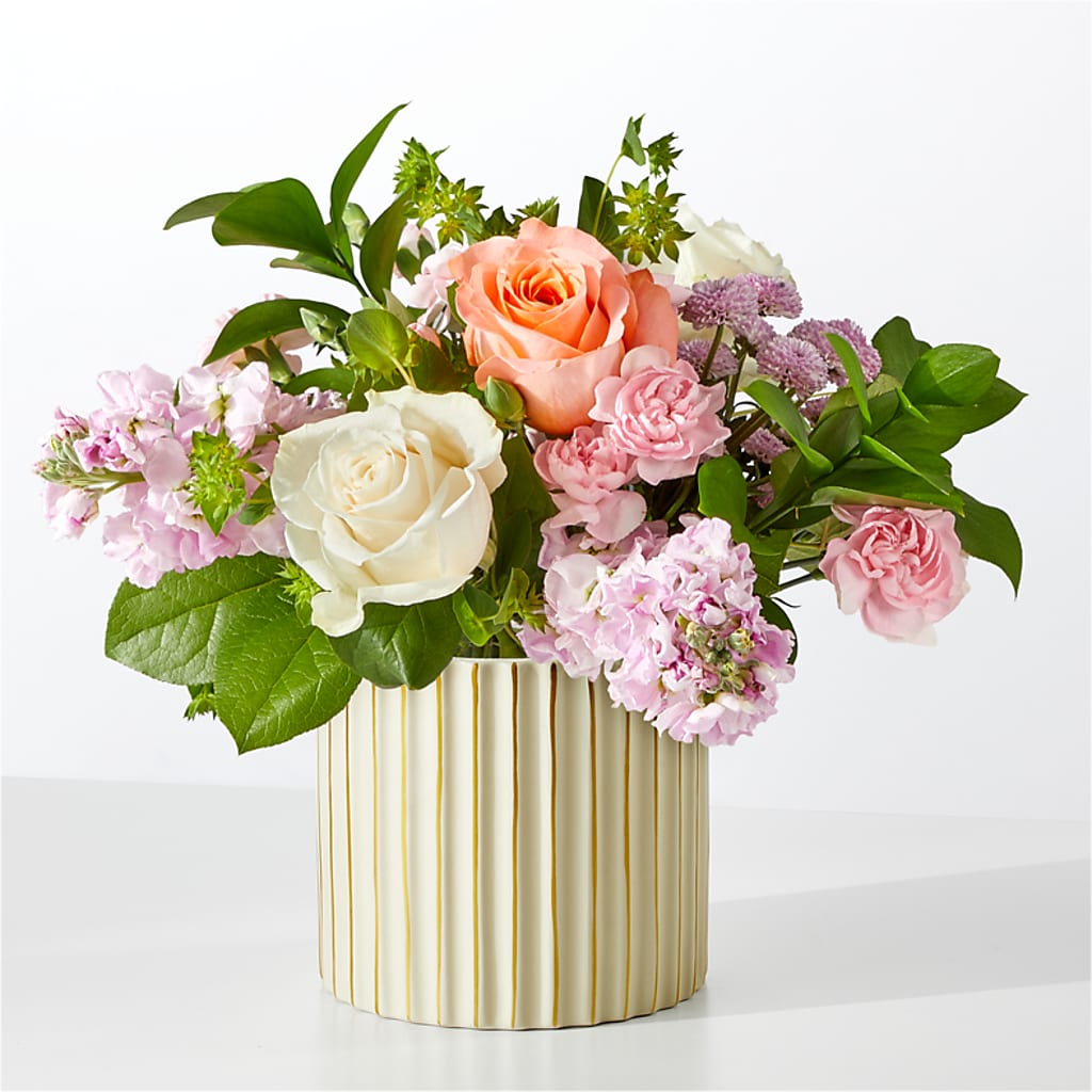 French Market Bouquet with Ivory Vase – Flowers Y Detallitos Analy, Durham NC