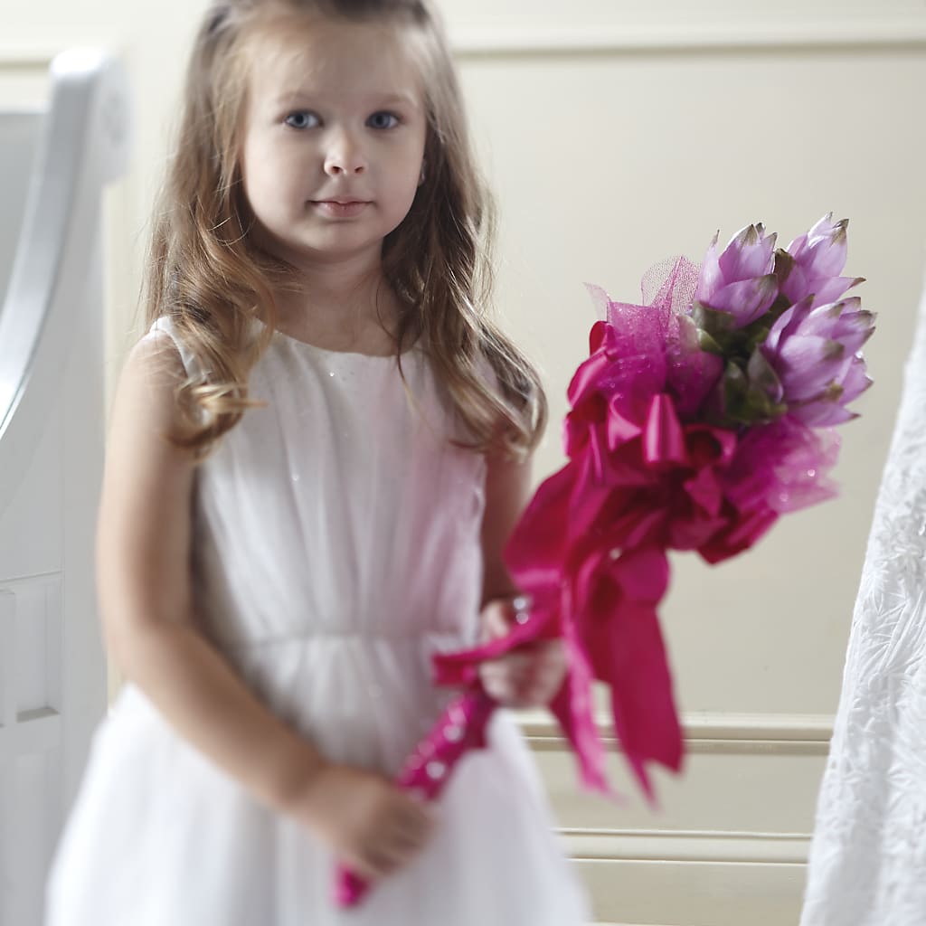 Sparkle Pink Flower Girl Bouquet – Flowers Y Detallitos Analy, Durham NC
