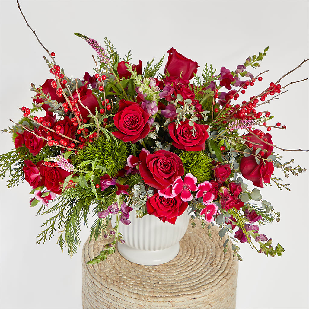 Big Red Bow Bouquet –  Flowers Y Detallitos Analy, Durham NC