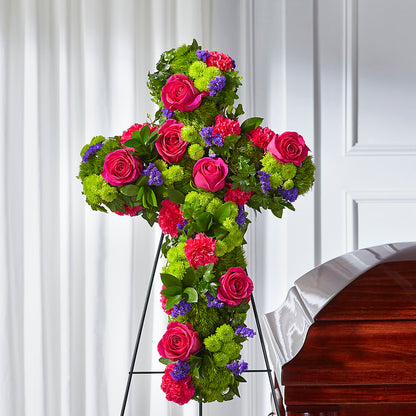 Tribute Rose Floral Cross –  Flowers Y Detallitos Analy, Durham NC