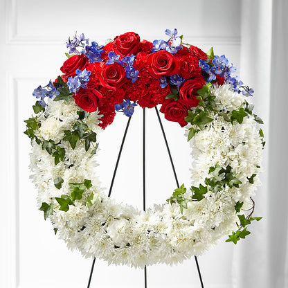 Patriotic Passion Wreath –  Flowers Y Detallitos Analy, Durham NC