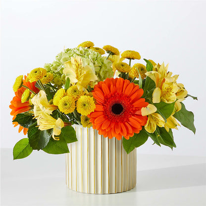 Autumn Sunshine Bouquet with Ivory Vase –  Flowers Y Detallitos Analy, Durham NC