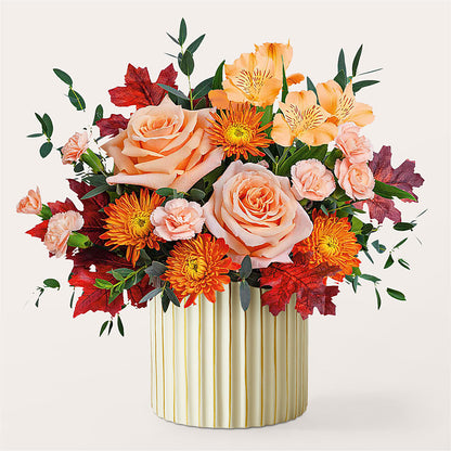 Spiced Latte Bouquet with Ivory Vase –  Flowers Y Detallitos Analy, Durham NC