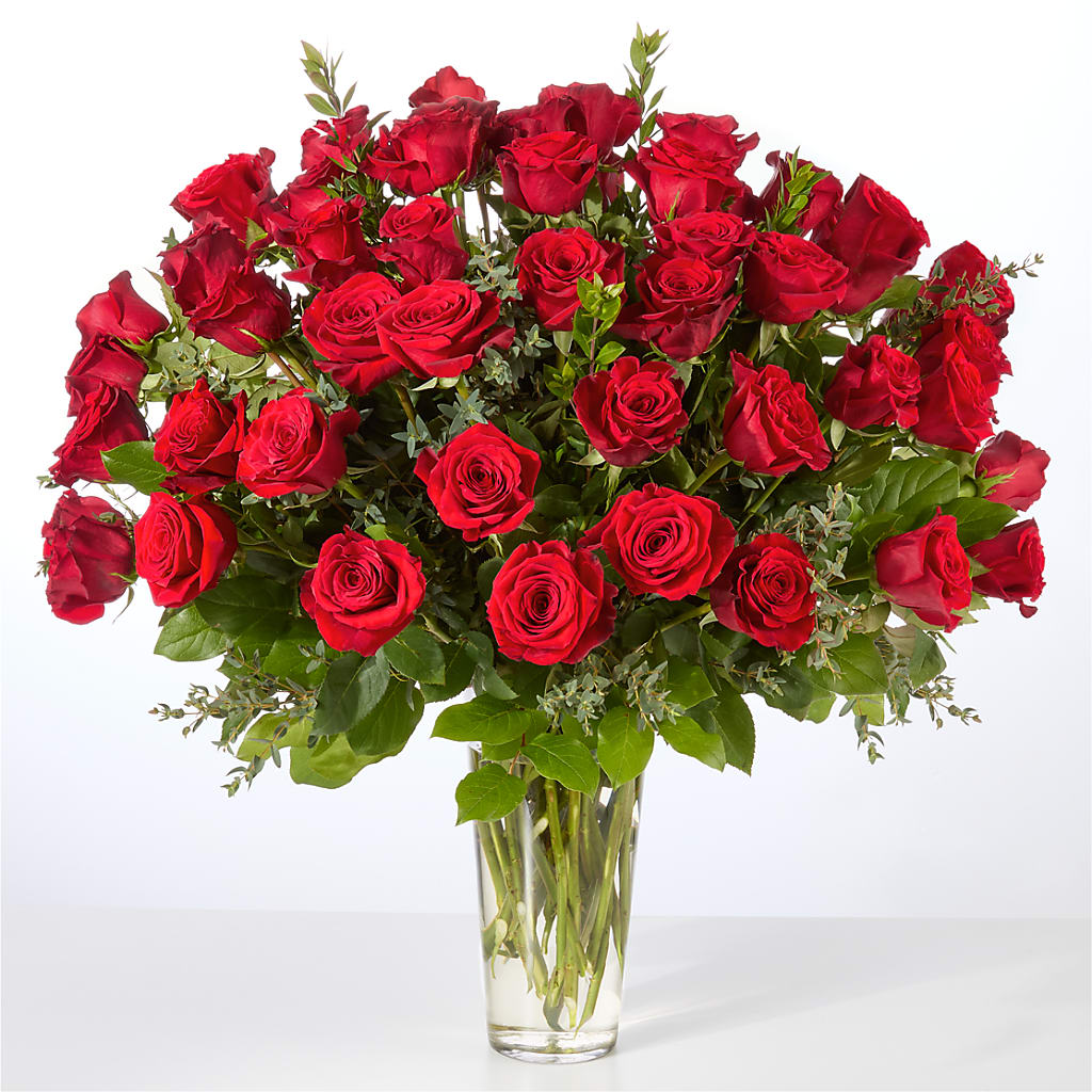 Forever Yours Fifty Stem Red Rose Bouquet –  Flowers Y Detallitos Analy, Durham NC