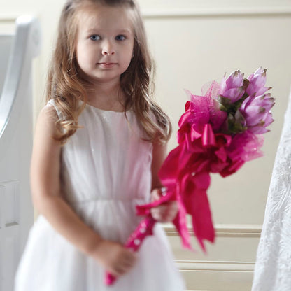 Sparkle Pink Flower Girl Bouquet –  Flowers Y Detallitos Analy, Durham NC