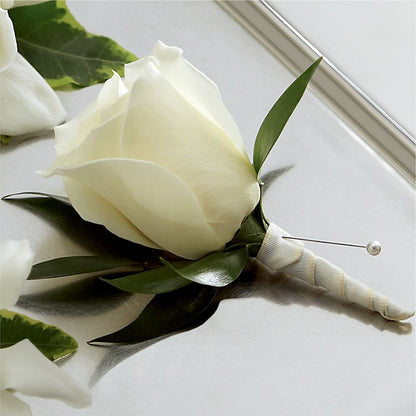 White Rose Boutonniere –  Flowers Y Detallitos Analy, Durham NC